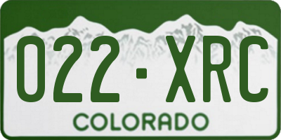 CO license plate 022XRC