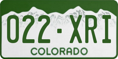 CO license plate 022XRI