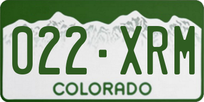 CO license plate 022XRM