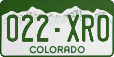 CO license plate 022XRO