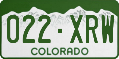 CO license plate 022XRW