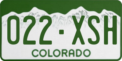 CO license plate 022XSH