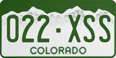 CO license plate 022XSS
