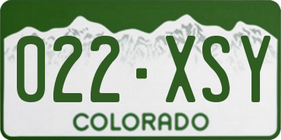 CO license plate 022XSY