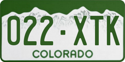 CO license plate 022XTK