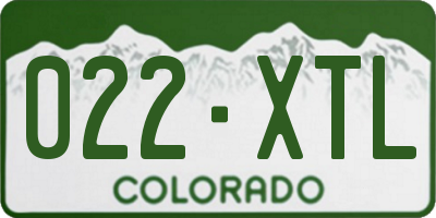 CO license plate 022XTL