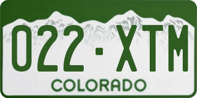 CO license plate 022XTM