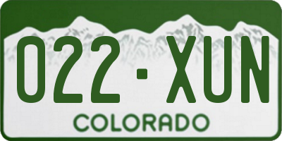 CO license plate 022XUN