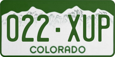 CO license plate 022XUP