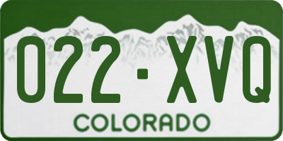 CO license plate 022XVQ