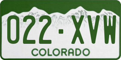 CO license plate 022XVW