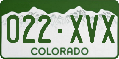 CO license plate 022XVX