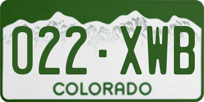 CO license plate 022XWB