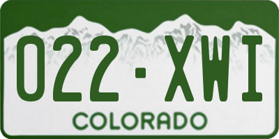 CO license plate 022XWI