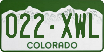 CO license plate 022XWL