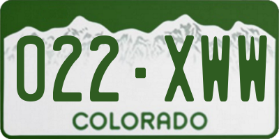 CO license plate 022XWW