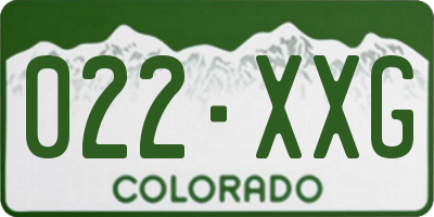 CO license plate 022XXG