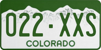 CO license plate 022XXS