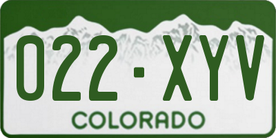 CO license plate 022XYV