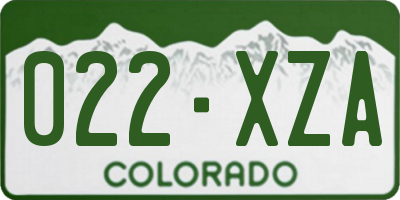 CO license plate 022XZA