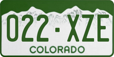 CO license plate 022XZE