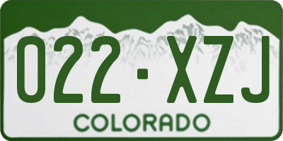 CO license plate 022XZJ