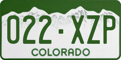 CO license plate 022XZP