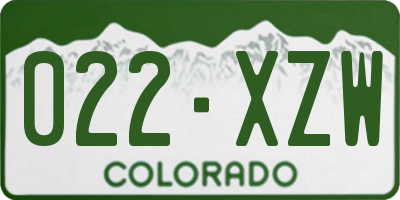 CO license plate 022XZW