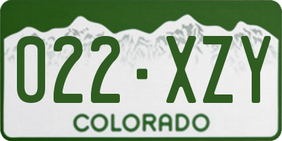 CO license plate 022XZY