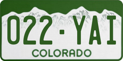 CO license plate 022YAI