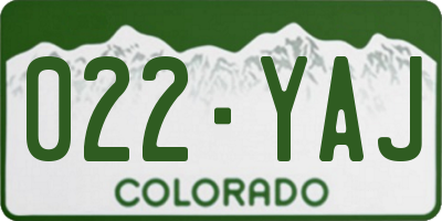 CO license plate 022YAJ
