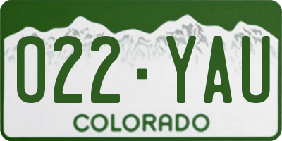 CO license plate 022YAU