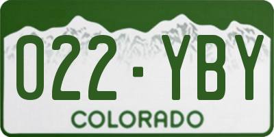 CO license plate 022YBY