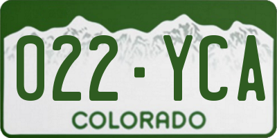 CO license plate 022YCA