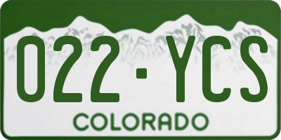 CO license plate 022YCS
