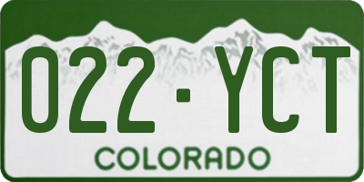 CO license plate 022YCT