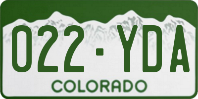 CO license plate 022YDA