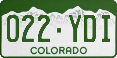 CO license plate 022YDI