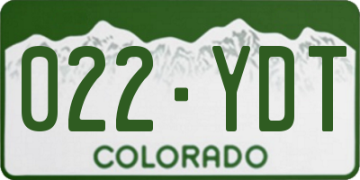 CO license plate 022YDT