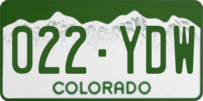 CO license plate 022YDW