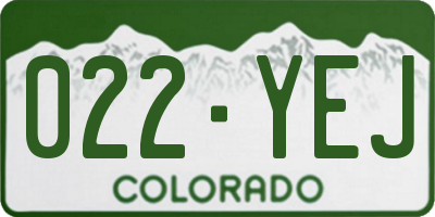 CO license plate 022YEJ