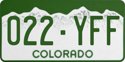 CO license plate 022YFF
