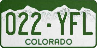 CO license plate 022YFL