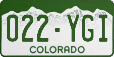 CO license plate 022YGI