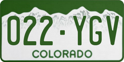 CO license plate 022YGV