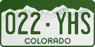 CO license plate 022YHS
