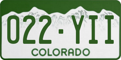 CO license plate 022YII