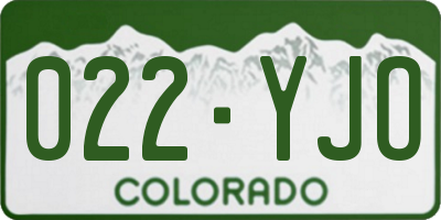 CO license plate 022YJO