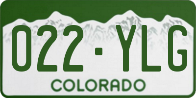 CO license plate 022YLG