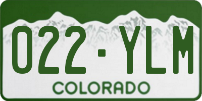 CO license plate 022YLM